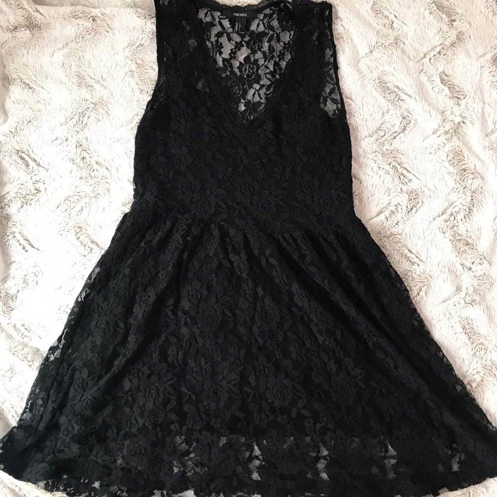 F21 black, lace HOLIDAY DRESS